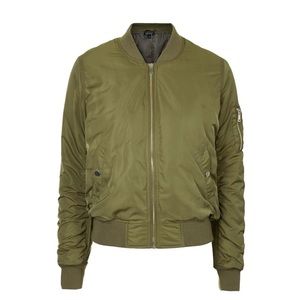 Nordstrom TopShop MA1 Bomber Jacket Olive Green